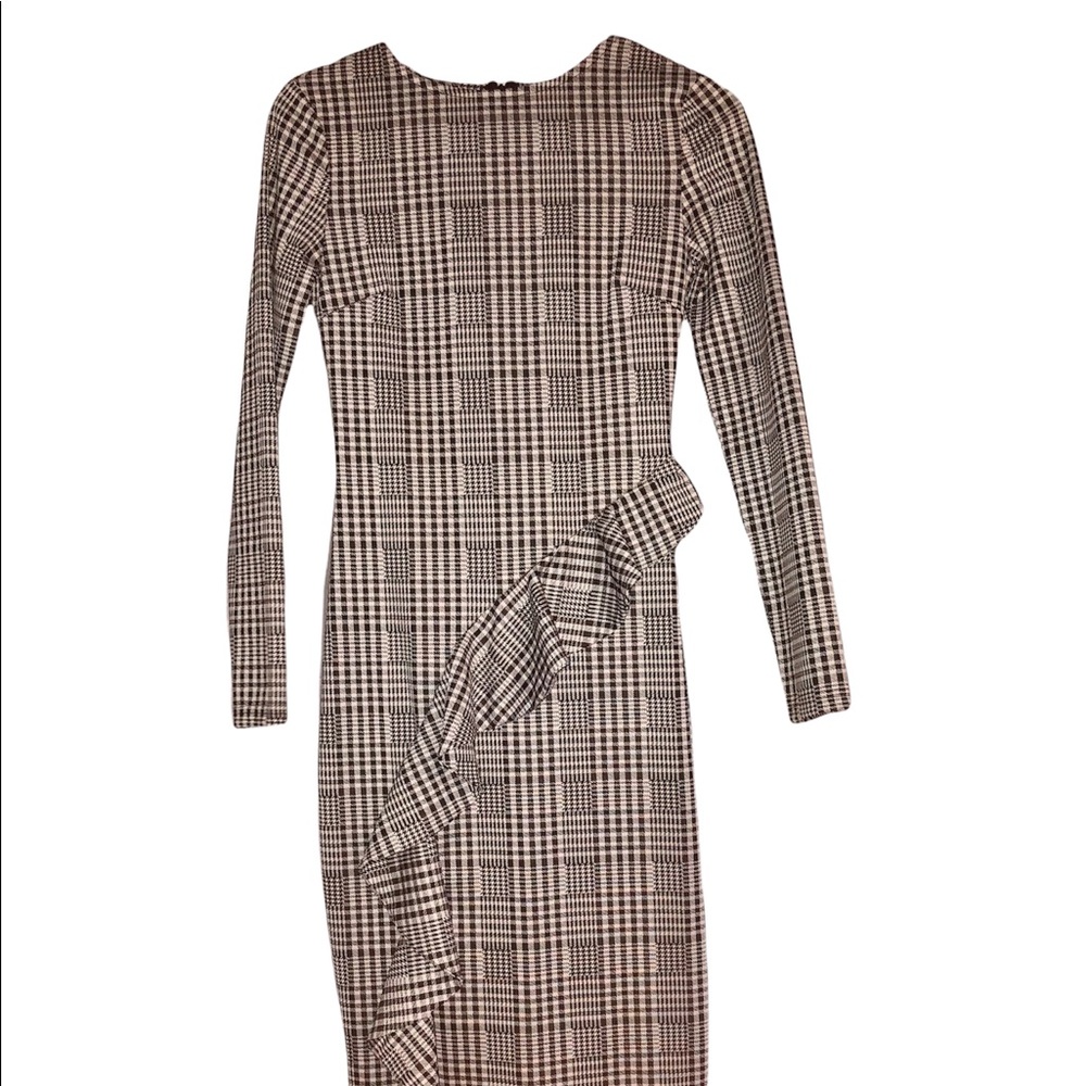 Shein Dress XS plaid ruffle fitted